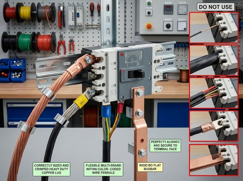 Cách đấu MCCB và kiểm soát lực siết đầu nối